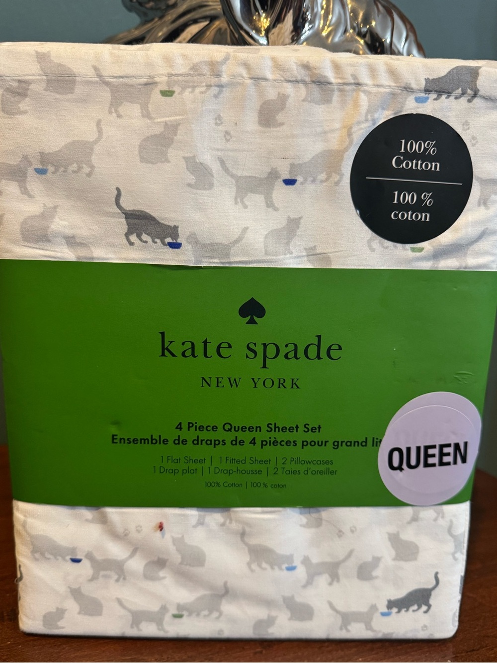 NWT Kate Spade Cats Sheet Set - Queen